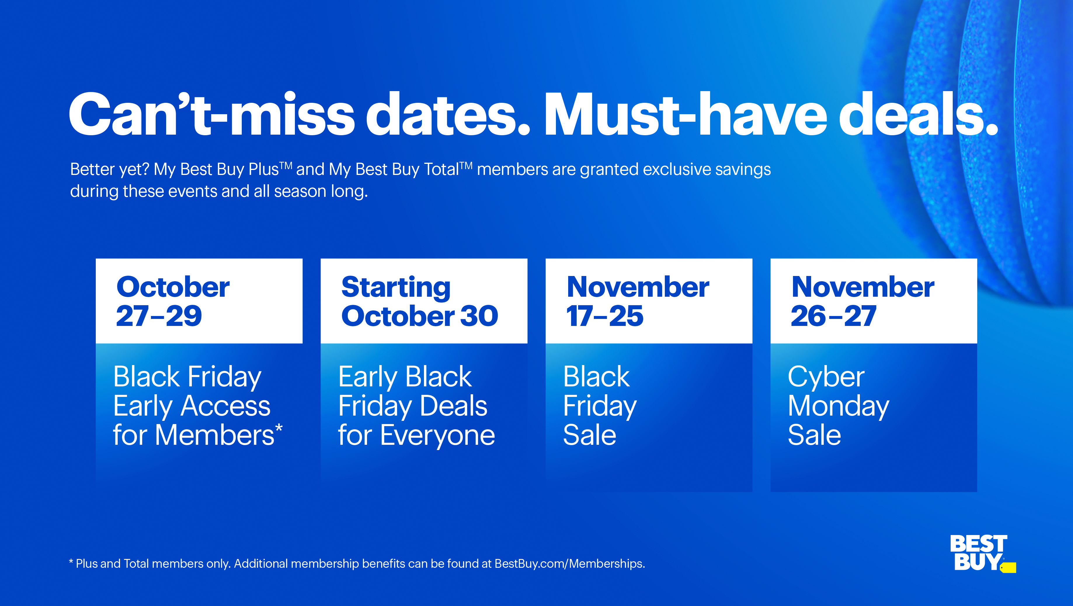 Best Buy reveals holiday calendar, early Black Friday deals for everyone  start Oct. 30 - Best Buy Corporate News and Information